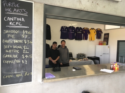 Luis and Warren staffing the Purple Hearts Canteen